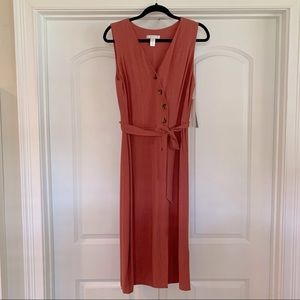 NWT London Times button front rust orange dress
